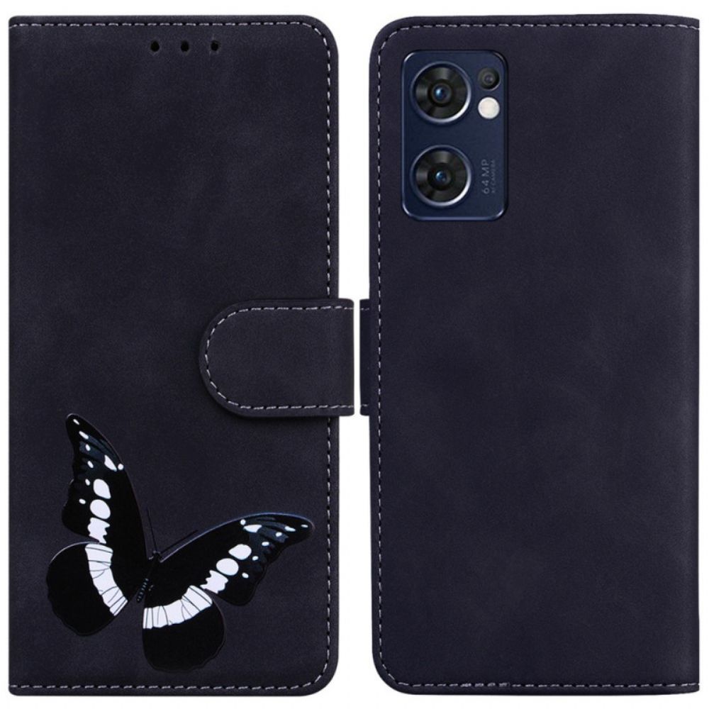 Flip Case Für Oppo Find X5 Lite Schmetterlingshaut-touch