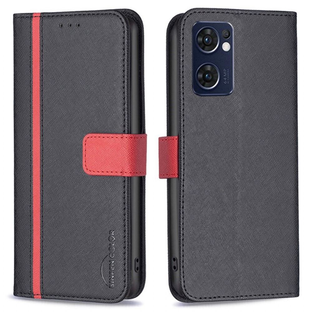 Flip Case Für Oppo Find X5 Lite Texuriertes Kunstleder Binfen Color