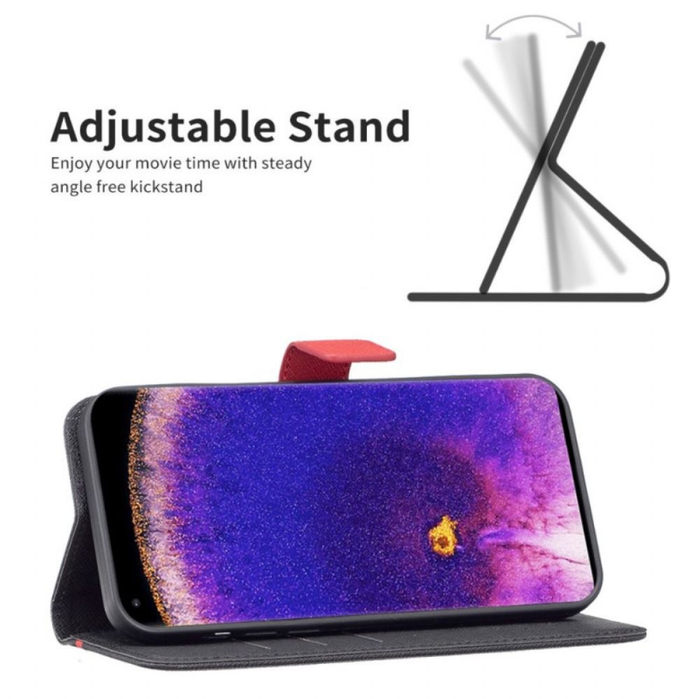 Flip Case Für Oppo Find X5 Lite Texuriertes Kunstleder Binfen Color