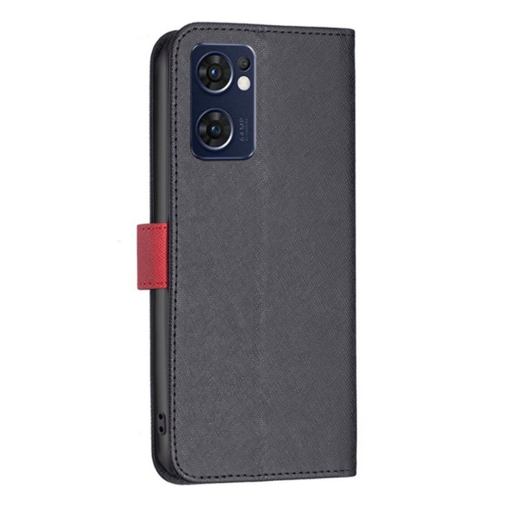 Flip Case Für Oppo Find X5 Lite Texuriertes Kunstleder Binfen Color