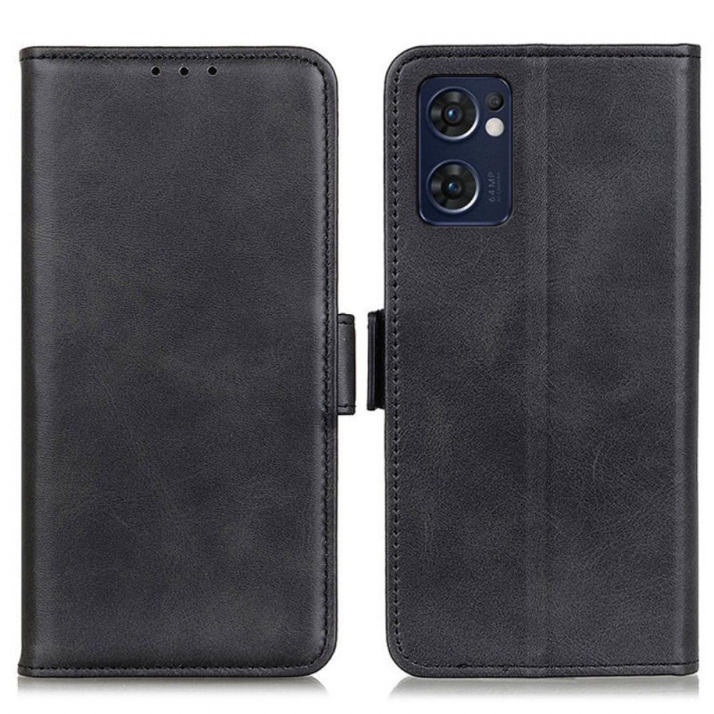 Lederhüllen Für Oppo Find X5 Lite Flip Case Doppelklappe