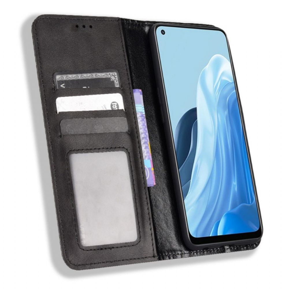 Schutzhülle Für Oppo Find X5 Lite Flip Case Gestylter Lederstil