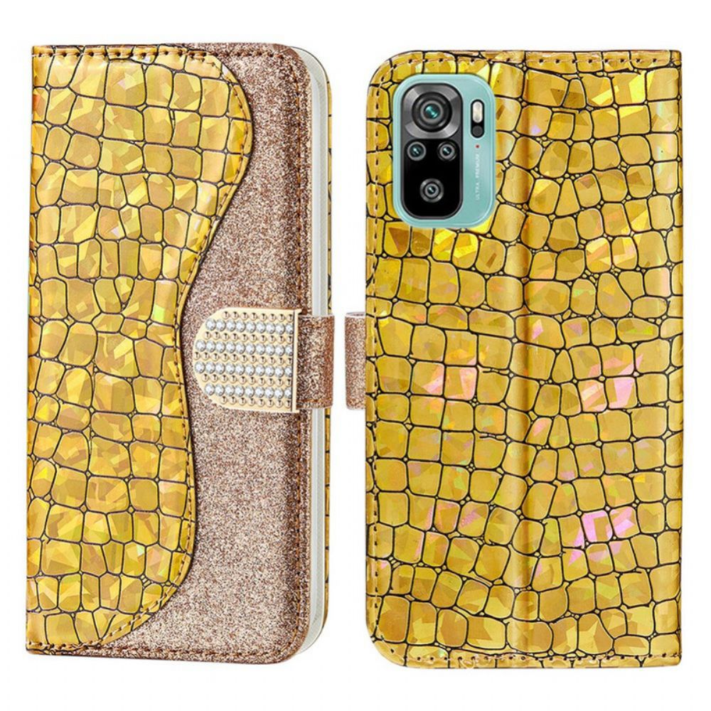 Flip Case Für Xiaomi Redmi Note 10 / 10S Croc-diamanten