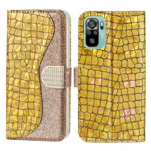 Flip Case Für Xiaomi Redmi Note 10 / 10S Croc-diamanten