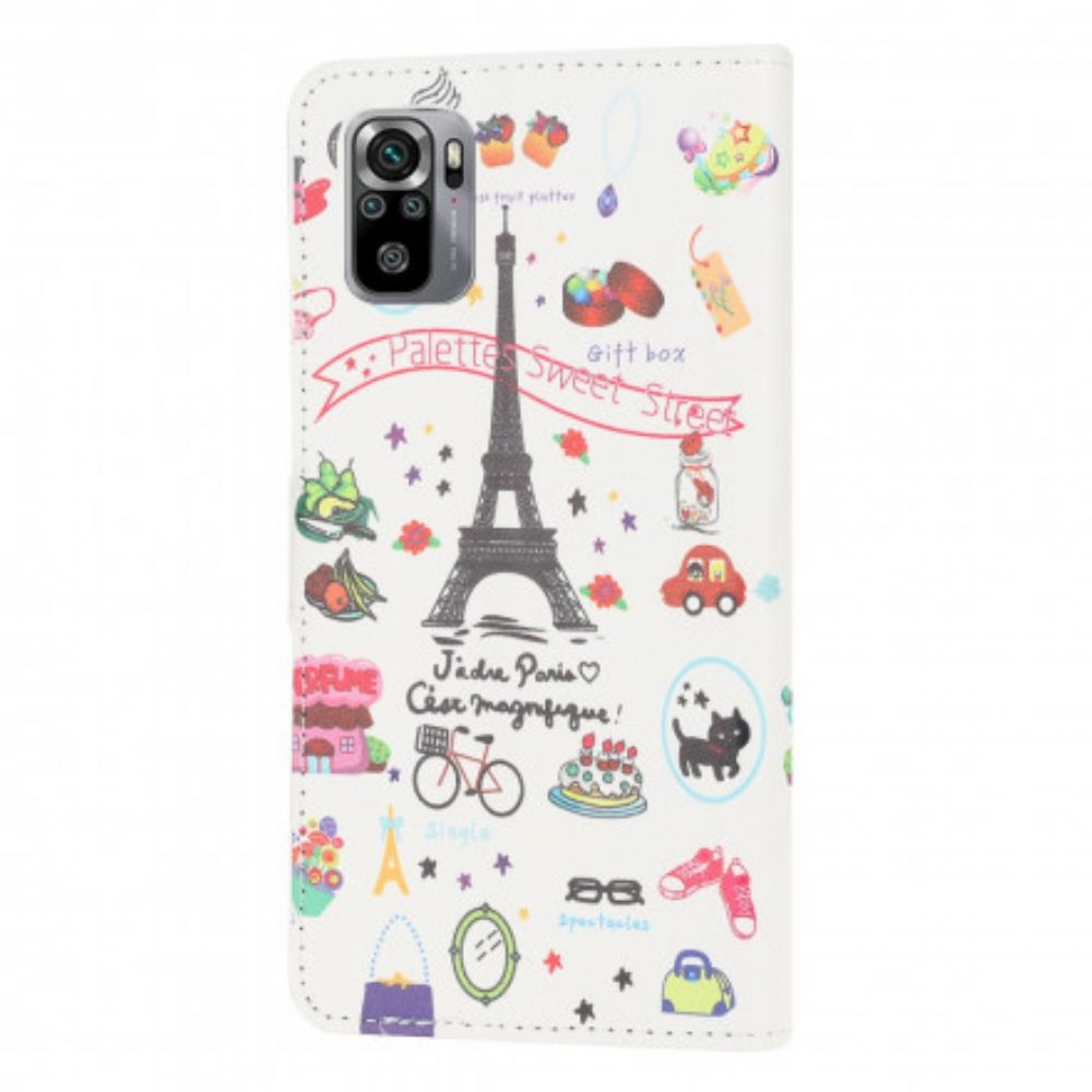 Flip Case Für Xiaomi Redmi Note 10 / 10S Ich Liebe Paris