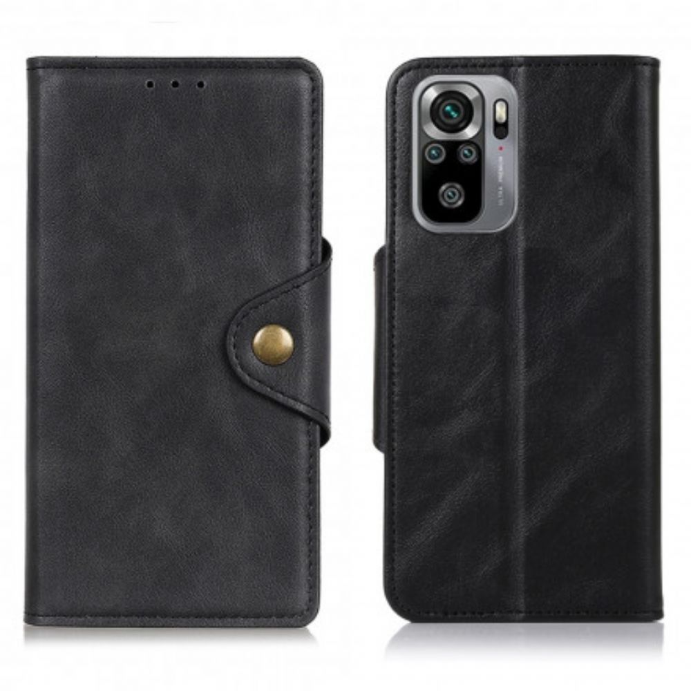 Flip Case Für Xiaomi Redmi Note 10 / 10S Kunstlederknopf