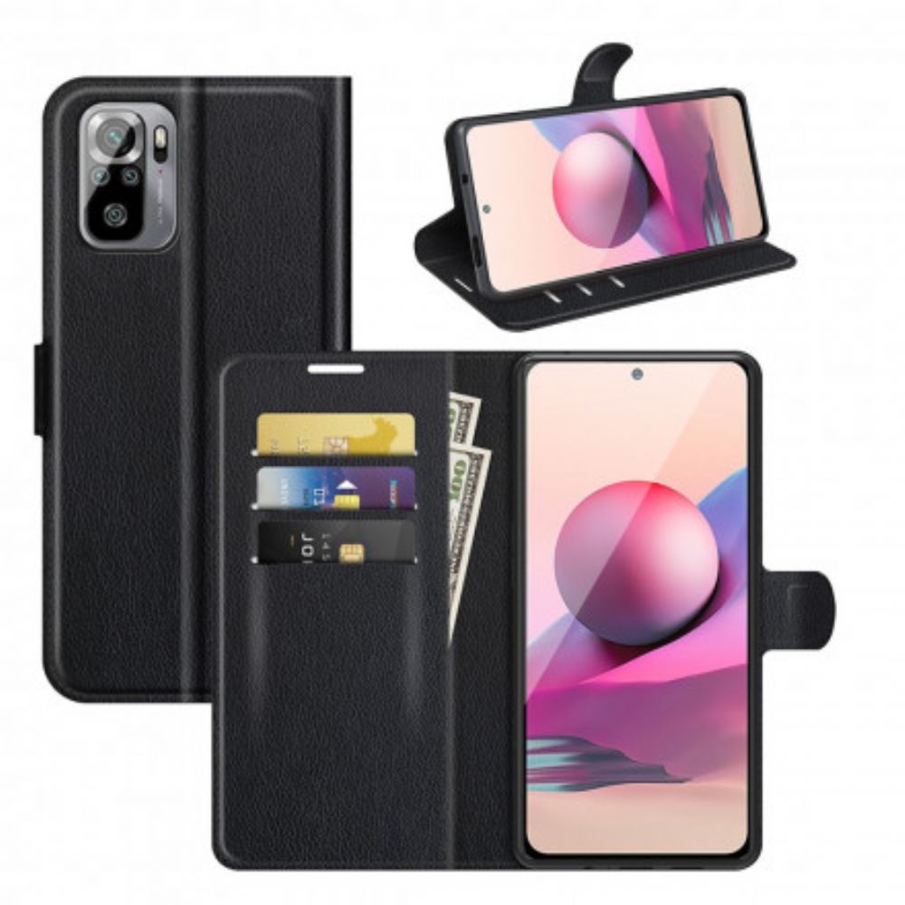 Flip Case Für Xiaomi Redmi Note 10 / 10S Magnetverschluss In Lederoptik