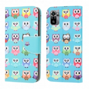 Flip Case Für Xiaomi Redmi Note 10 / 10S Mehrere Eulen 2