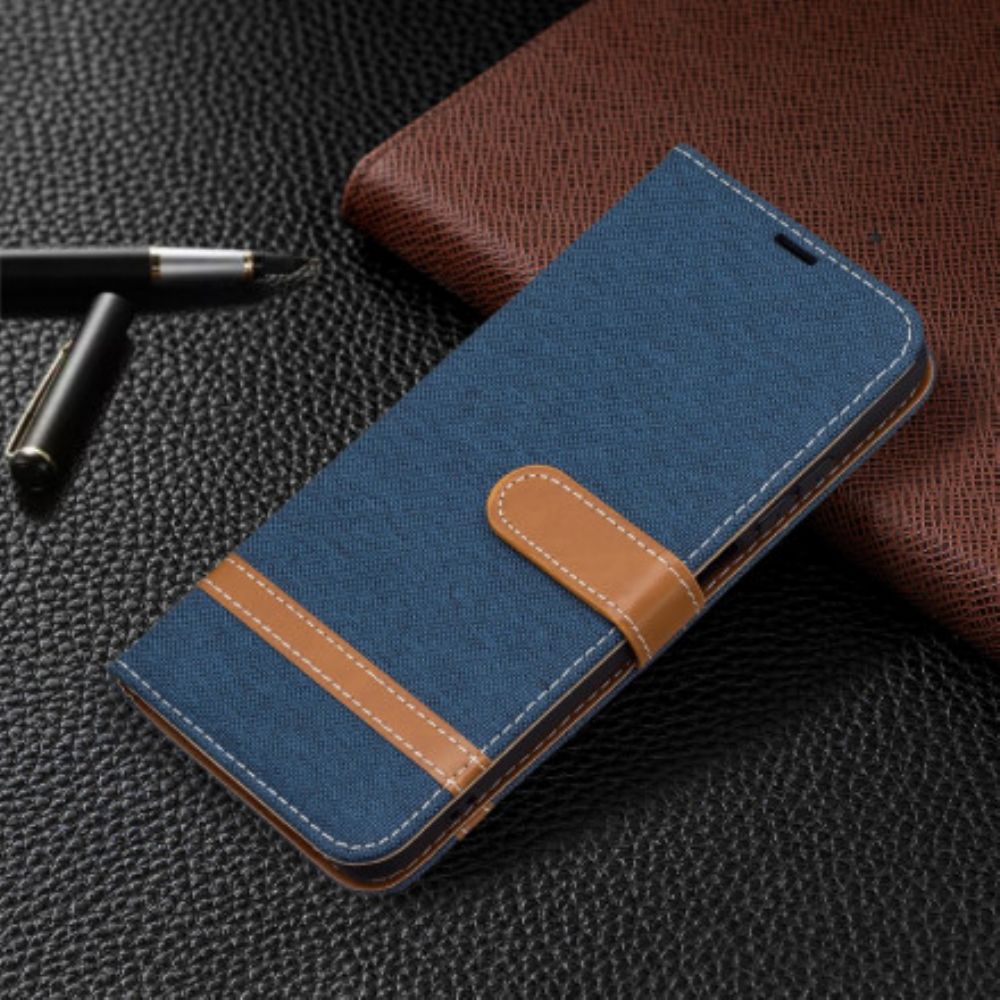 Flip Case Für Xiaomi Redmi Note 10 / 10S Mit Kordel Armband In Stoff- Und Lederoptik