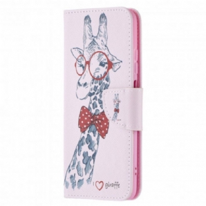 Flip Case Für Xiaomi Redmi Note 10 / 10S Nerdige Giraffe