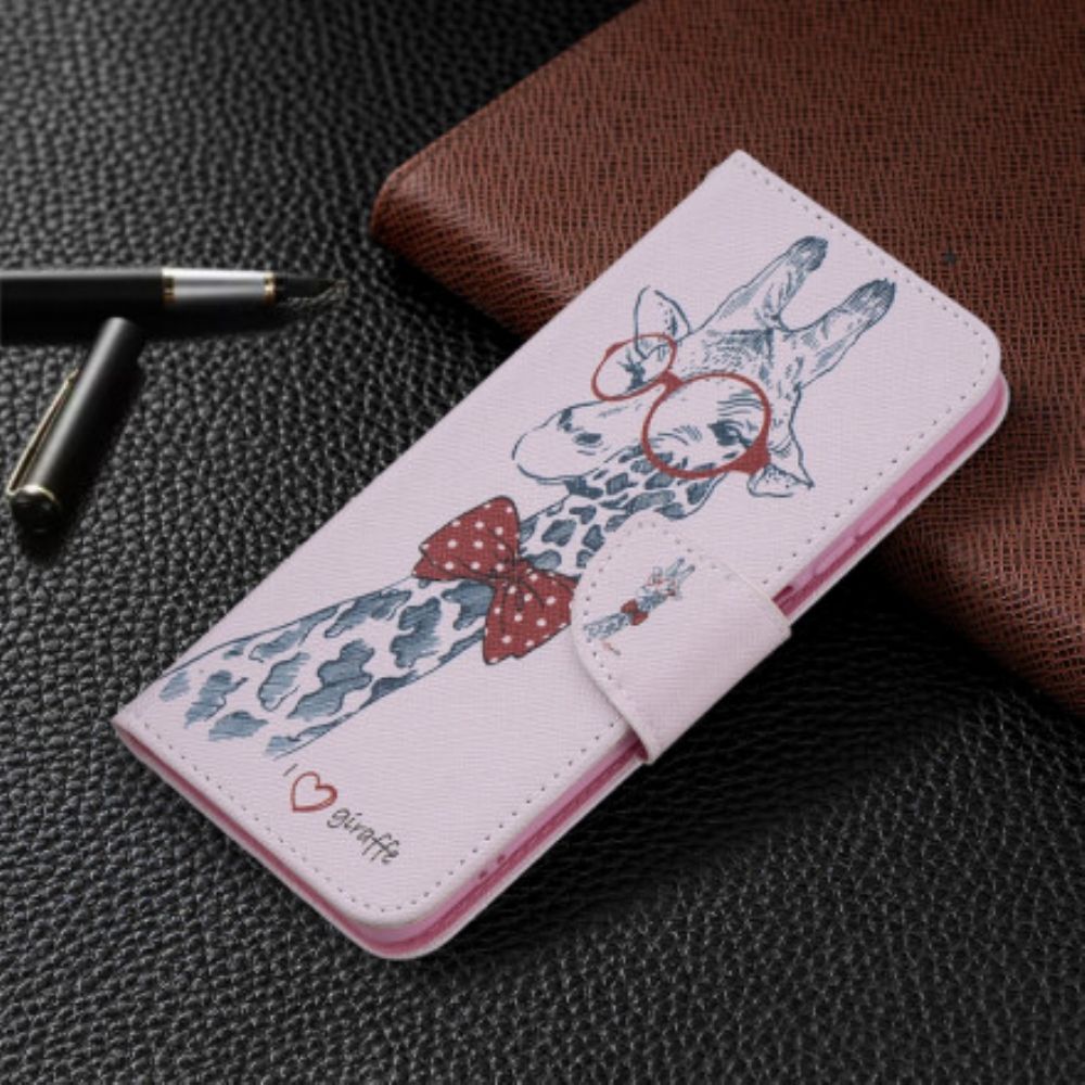 Flip Case Für Xiaomi Redmi Note 10 / 10S Nerdige Giraffe