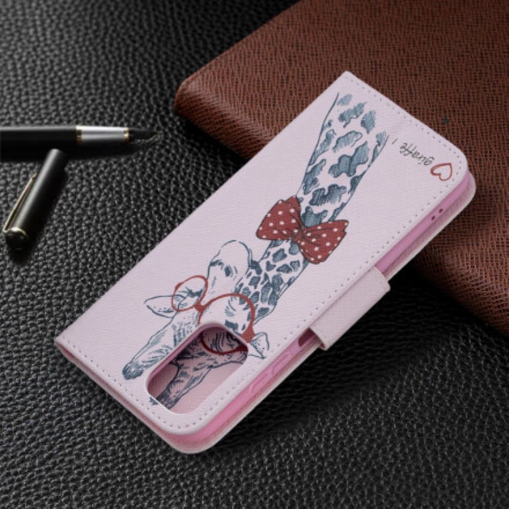 Flip Case Für Xiaomi Redmi Note 10 / 10S Nerdige Giraffe