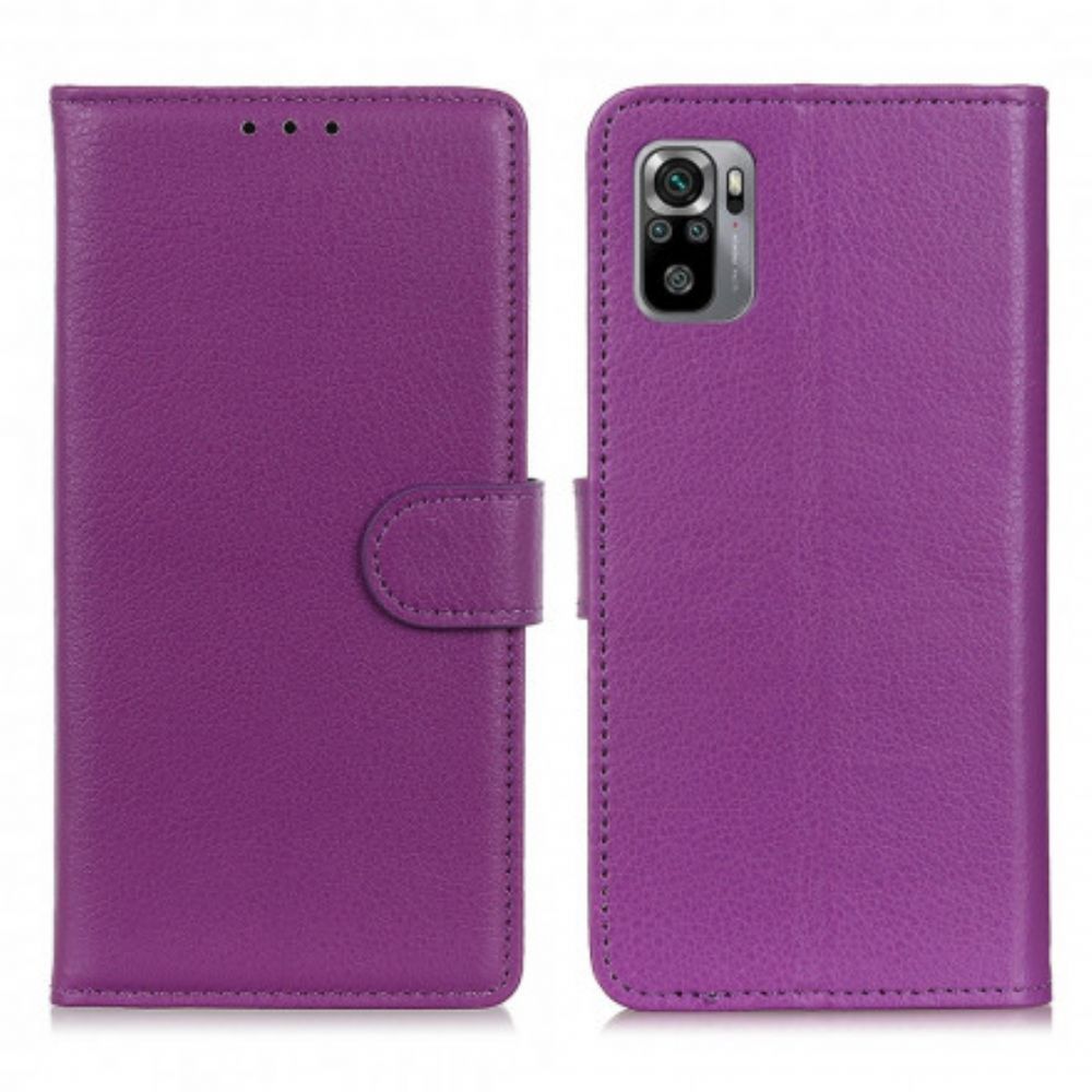 Flip Case Für Xiaomi Redmi Note 10 / 10S Premium-litchi-leder-effekt