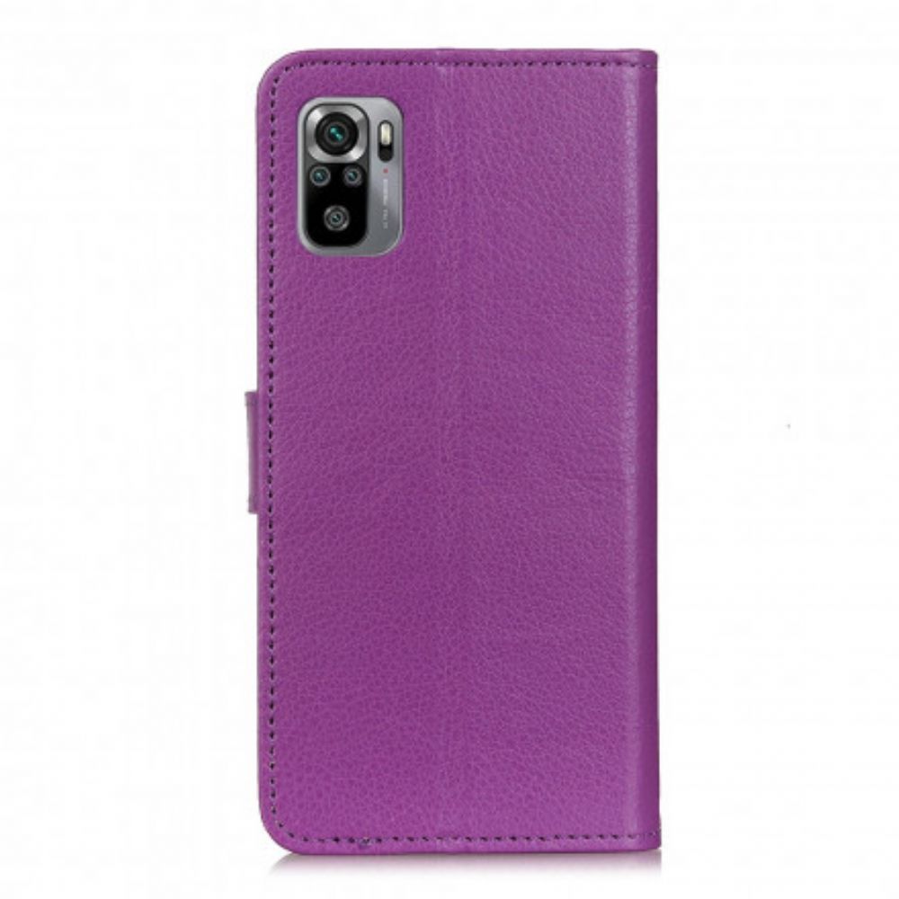 Flip Case Für Xiaomi Redmi Note 10 / 10S Premium-litchi-leder-effekt