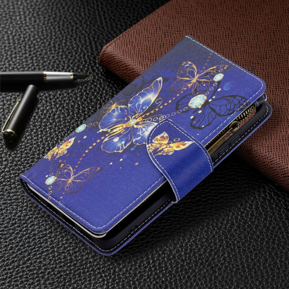 Flip Case Für Xiaomi Redmi Note 10 / 10S Schmetterlingstasche Mit Reißverschluss