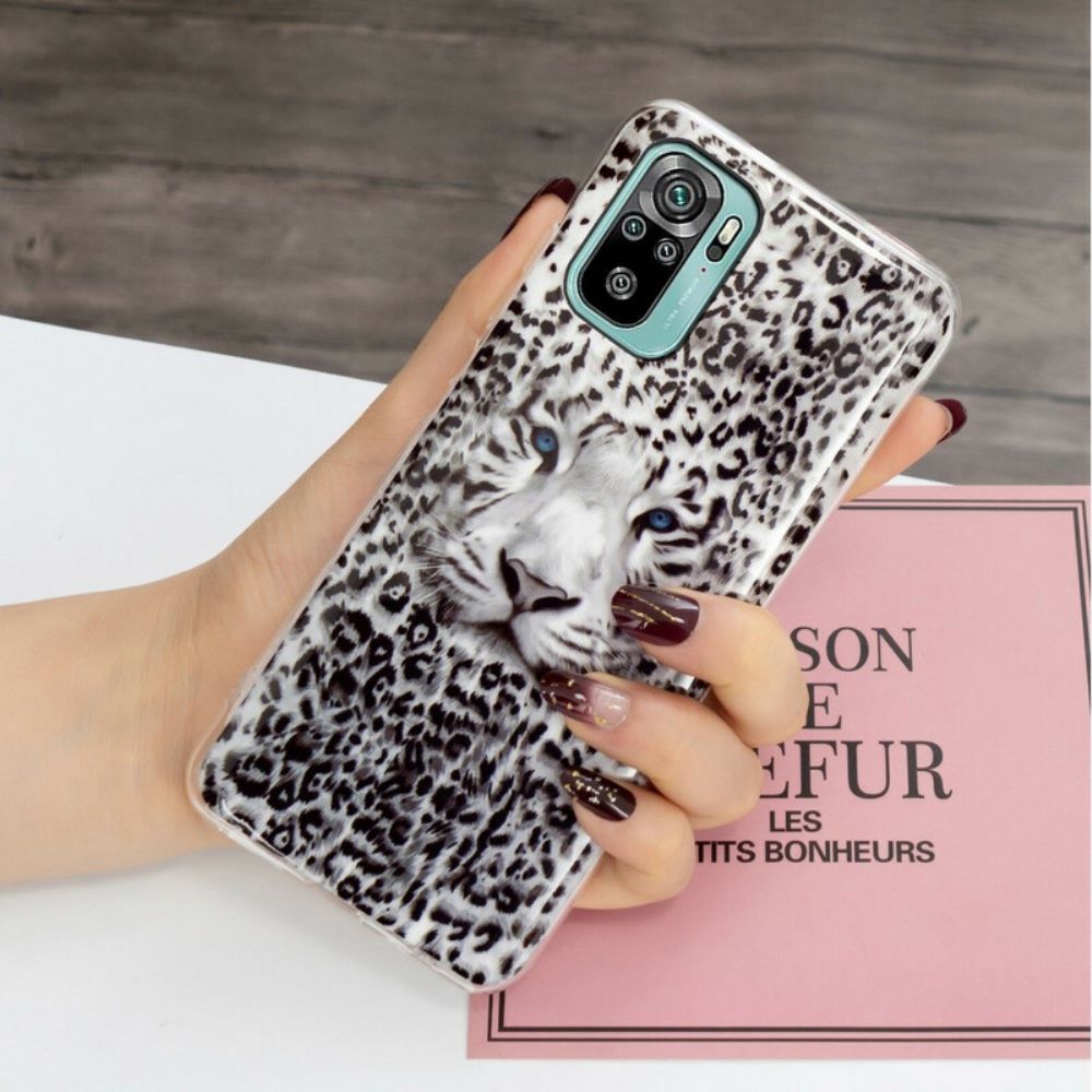 Handyhülle Für Xiaomi Redmi Note 10 / 10S Fluoreszierender Leopard