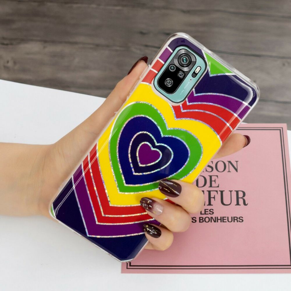 Handyhülle Für Xiaomi Redmi Note 10 / 10S Psychedelisches Herz