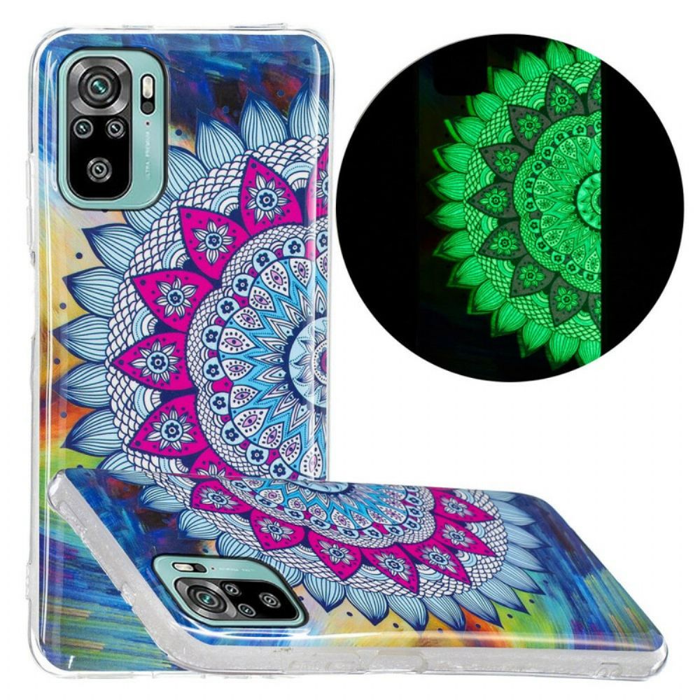 Hülle Für Xiaomi Redmi Note 10 / 10S Fluoreszierendes Buntes Mandala