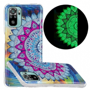 Hülle Für Xiaomi Redmi Note 10 / 10S Fluoreszierendes Buntes Mandala