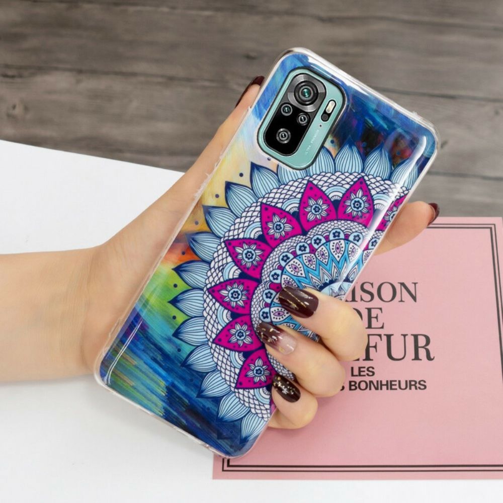 Hülle Für Xiaomi Redmi Note 10 / 10S Fluoreszierendes Buntes Mandala