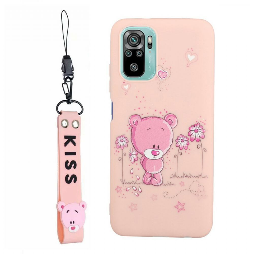 Hülle Für Xiaomi Redmi Note 10 / 10S Teddybär Mit Kussband