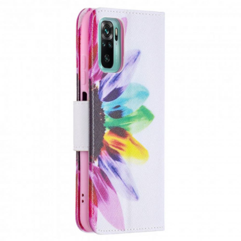 Lederhüllen Für Xiaomi Redmi Note 10 / 10S Aquarell Blume