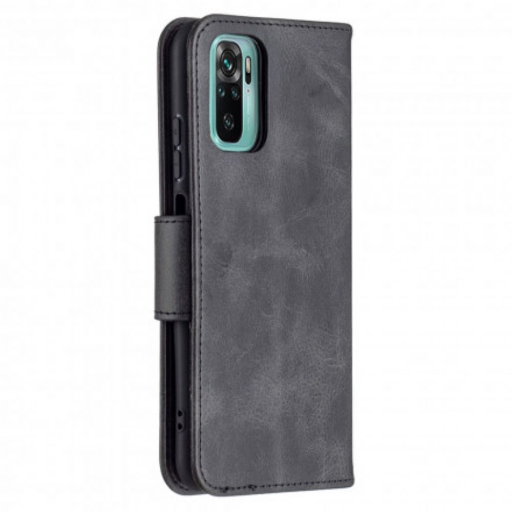 Lederhüllen Für Xiaomi Redmi Note 10 / 10S Flip Case Glatte Schräge Klappe