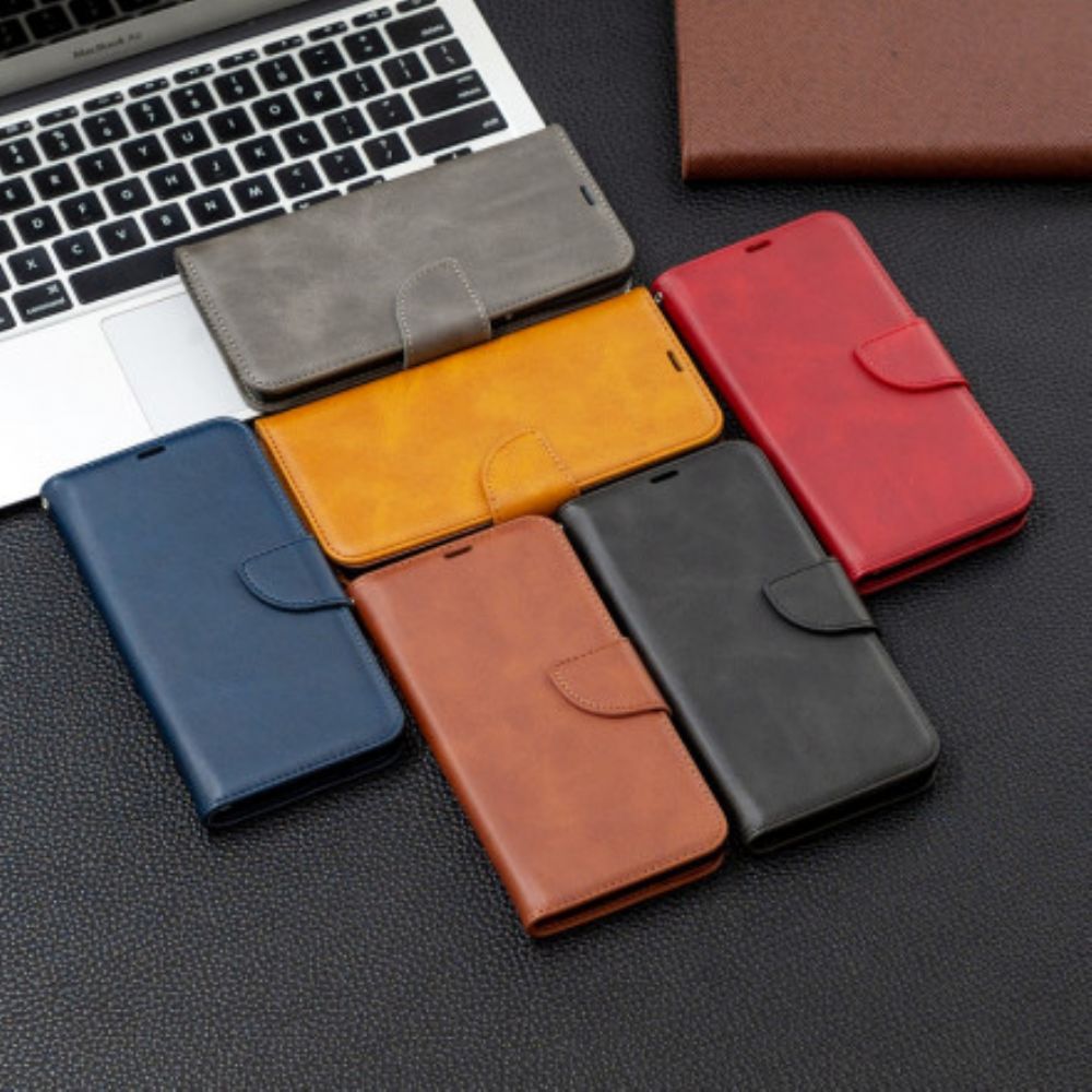 Lederhüllen Für Xiaomi Redmi Note 10 / 10S Flip Case Glatte Schräge Klappe