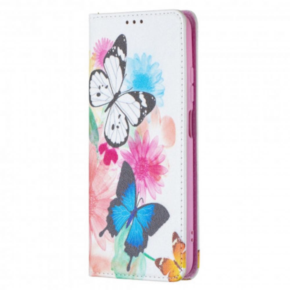 Schutzhülle Für Xiaomi Redmi Note 10 / 10S Flip Case Bunte Schmetterlinge