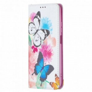 Schutzhülle Für Xiaomi Redmi Note 10 / 10S Flip Case Bunte Schmetterlinge