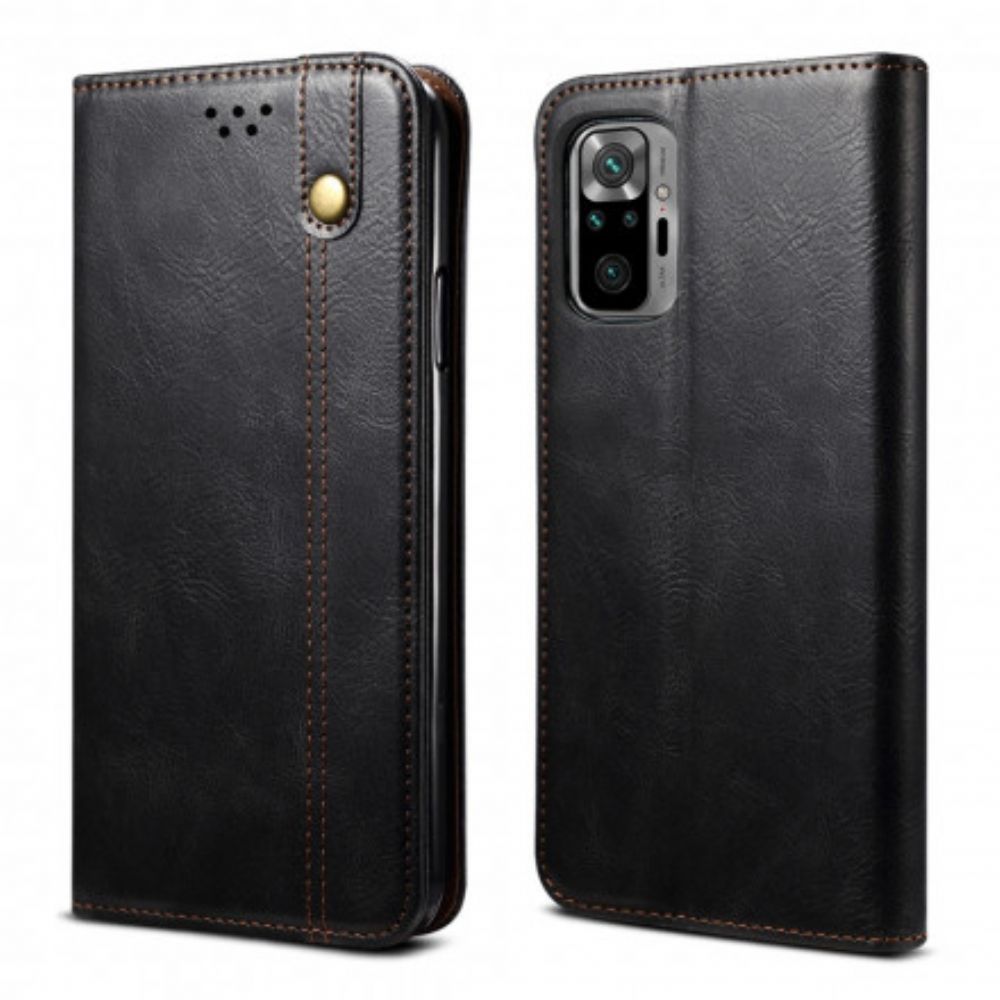 Schutzhülle Für Xiaomi Redmi Note 10 / 10S Flip Case Gewachstes Kunstleder