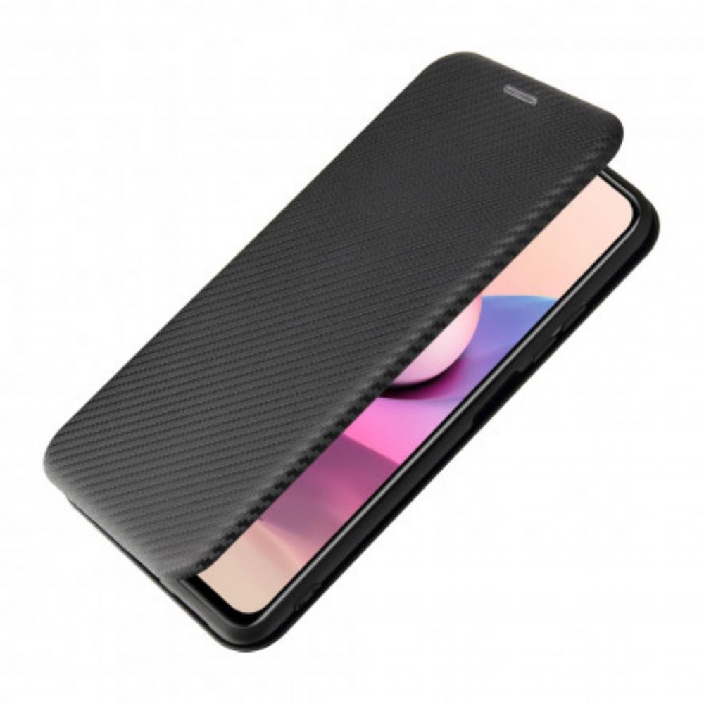 Schutzhülle Für Xiaomi Redmi Note 10 / 10S Flip Case Kohlefaser Mit Stützring