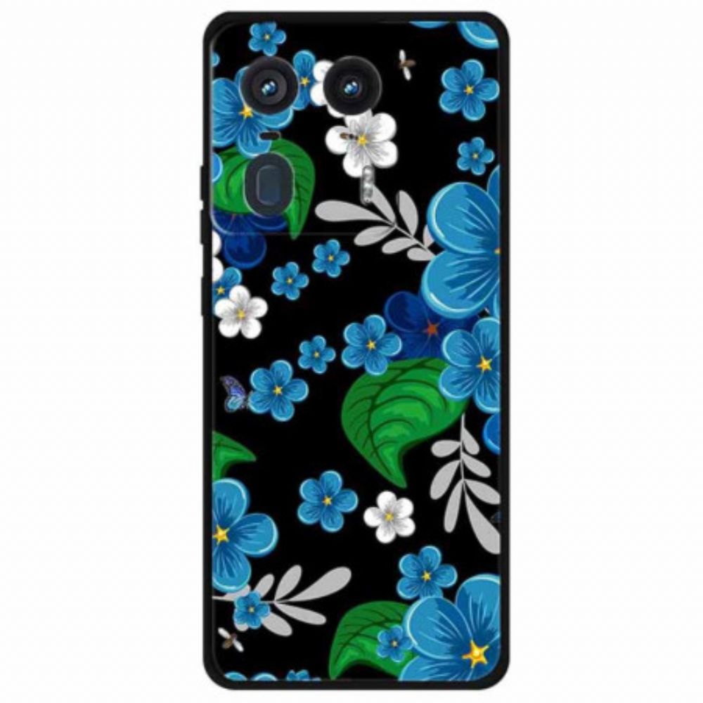 Hülle Motorola Edge 50 Ultra Blaue Blumen