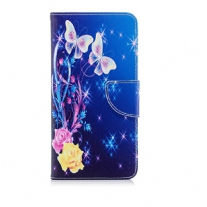 Flip Case Für Huawei P20 Pro Schmetterlinge In Der Nacht