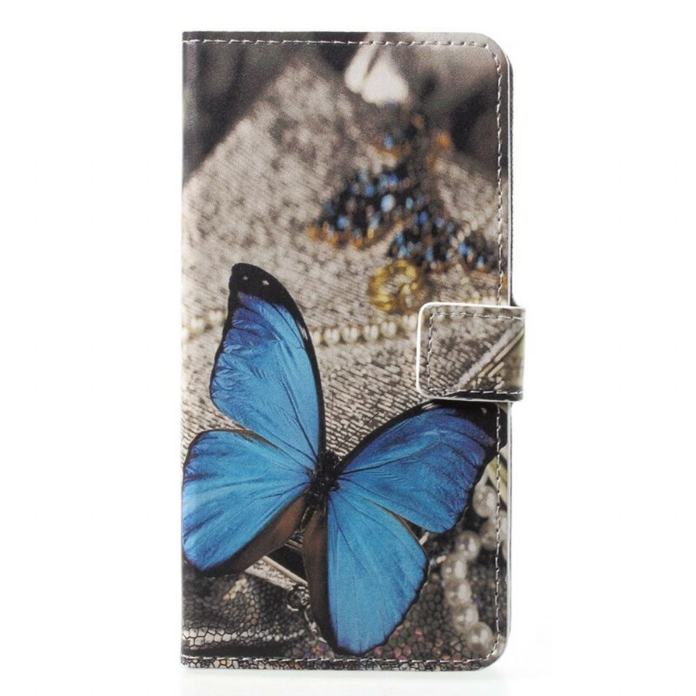 Lederhüllen Für Huawei P20 Pro Blauer Schmetterling