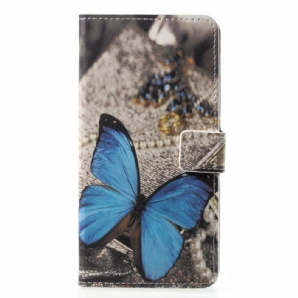 Lederhüllen Für Huawei P20 Pro Blauer Schmetterling