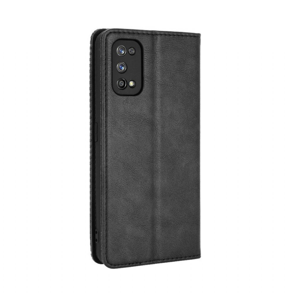 Schutzhülle Für Realme 7 Pro Flip Case Gestylter Vintage-leder-effekt