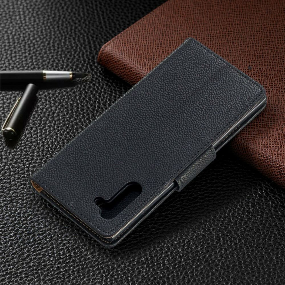 Flip Case Für Samsung Galaxy Note 10 Flip Case Litschi-klappe Schräg