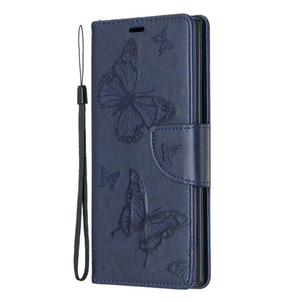 Flip Case Für Samsung Galaxy Note 10 Flip Case Schmetterlinge Und Schräge Klappe