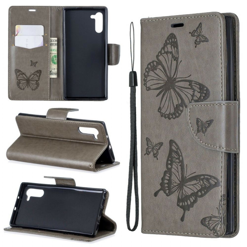 Flip Case Für Samsung Galaxy Note 10 Flip Case Schmetterlinge Und Schräge Klappe