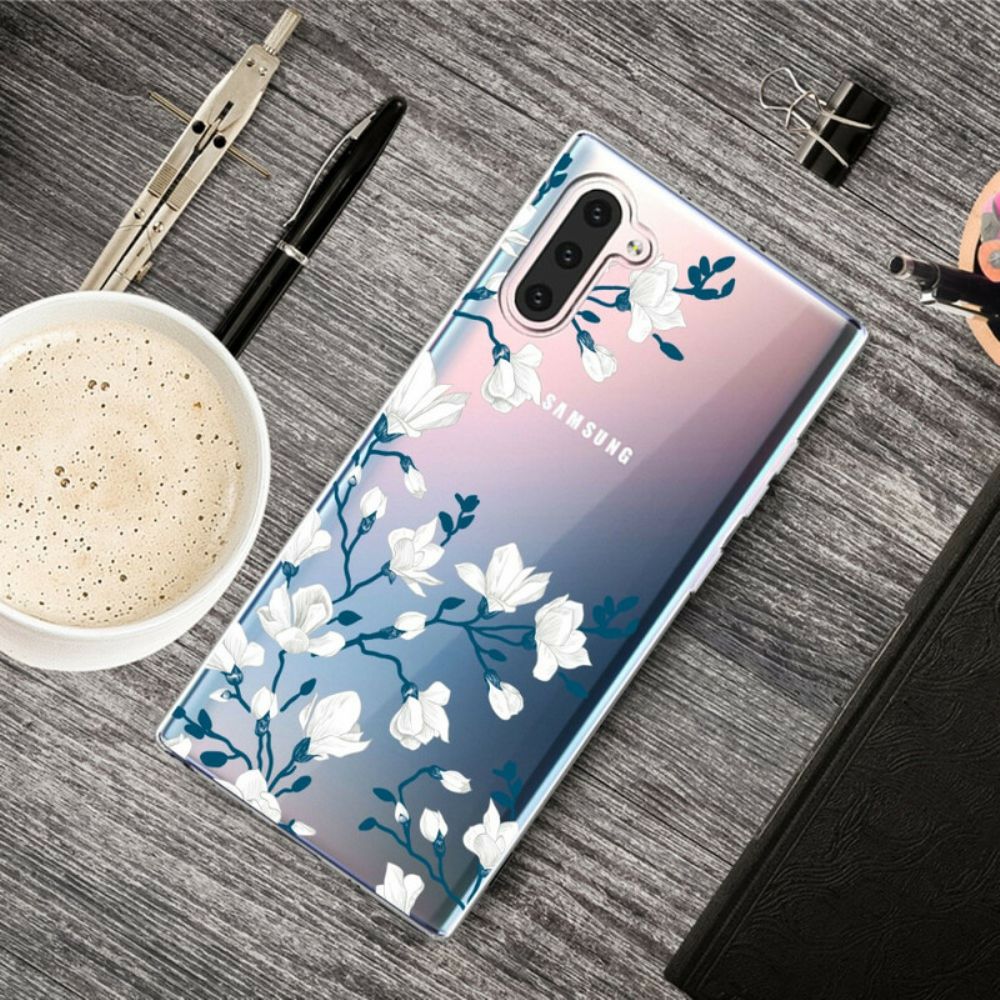 Hülle Für Samsung Galaxy Note 10 Weiße Blumen