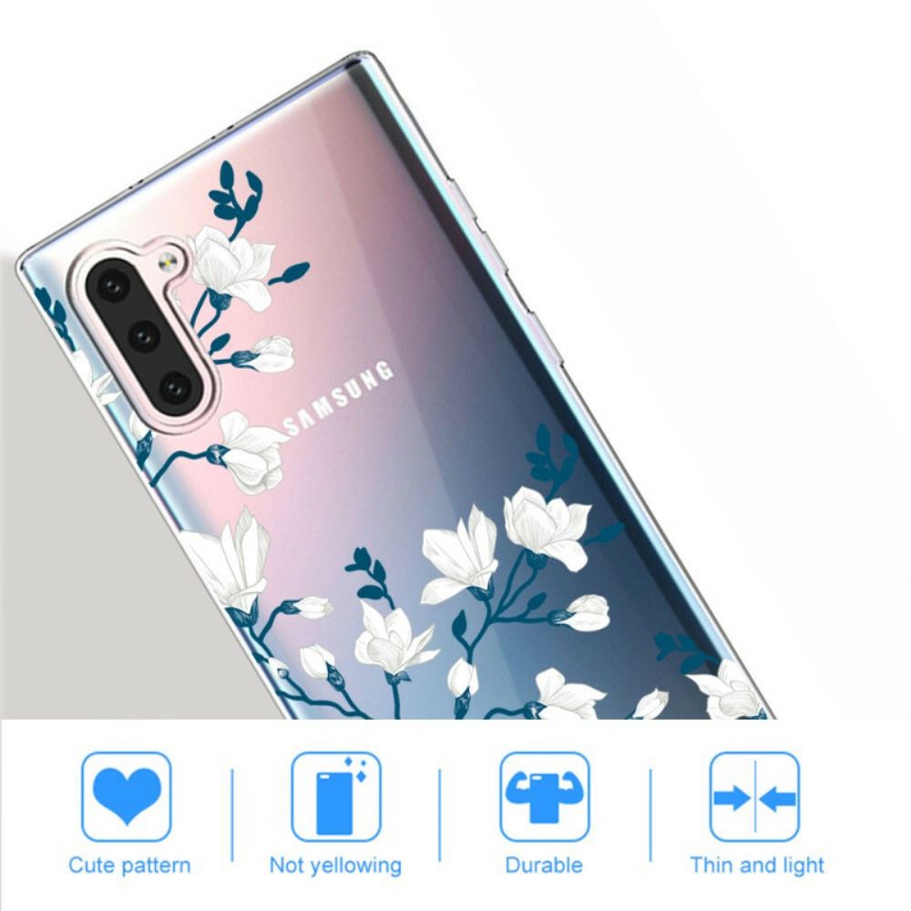 Hülle Für Samsung Galaxy Note 10 Weiße Blumen