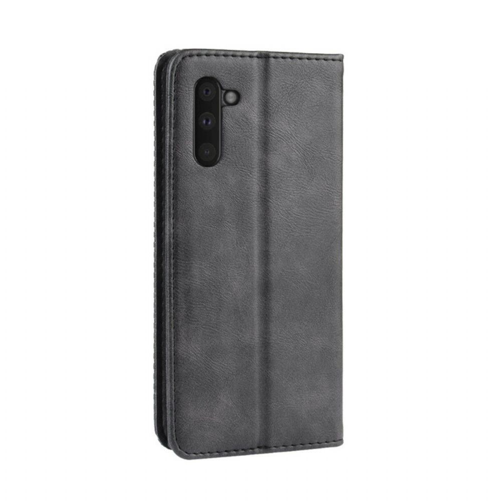 Schutzhülle Für Samsung Galaxy Note 10 Flip Case Stilisierter Vintage-ledereffekt