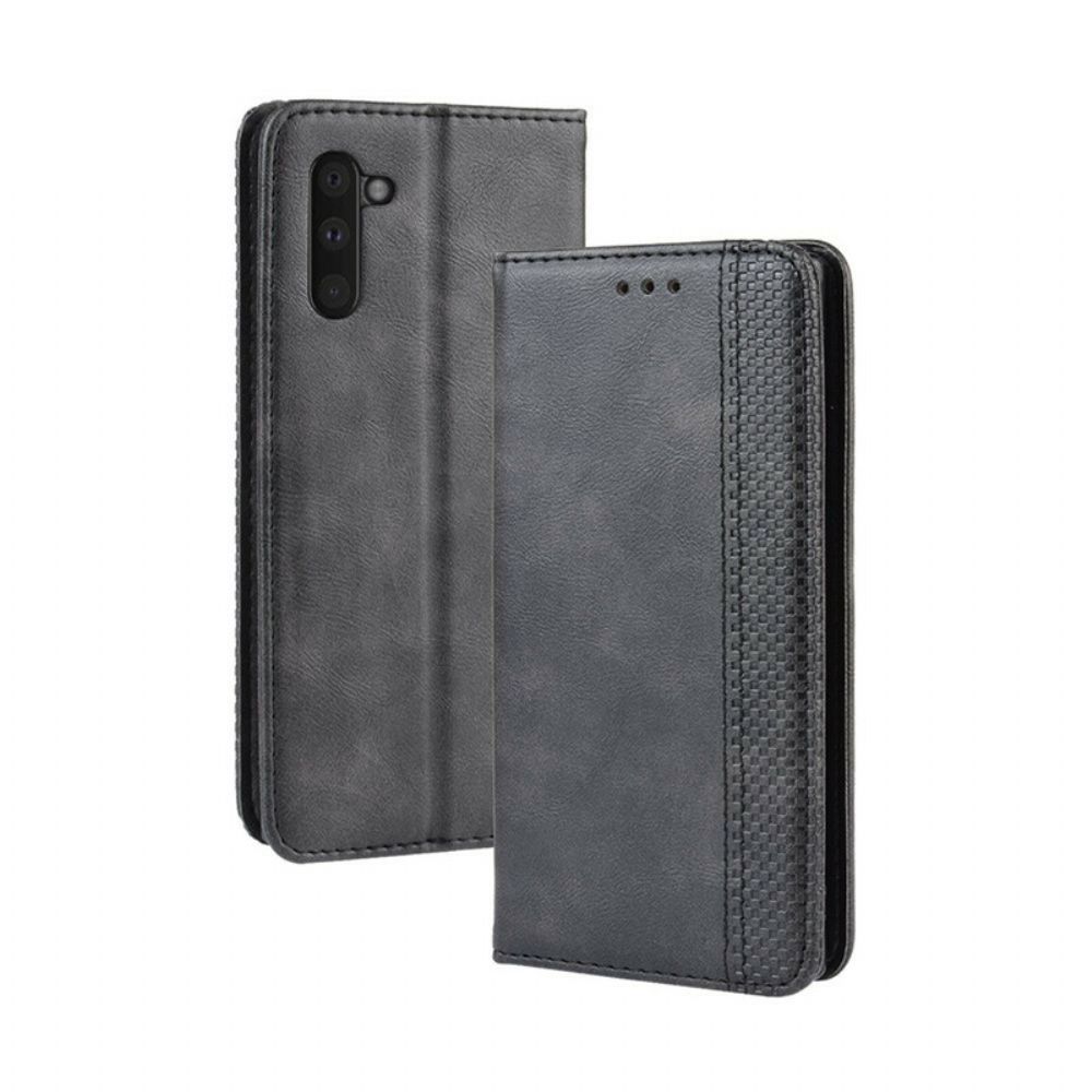 Schutzhülle Für Samsung Galaxy Note 10 Flip Case Stilisierter Vintage-ledereffekt