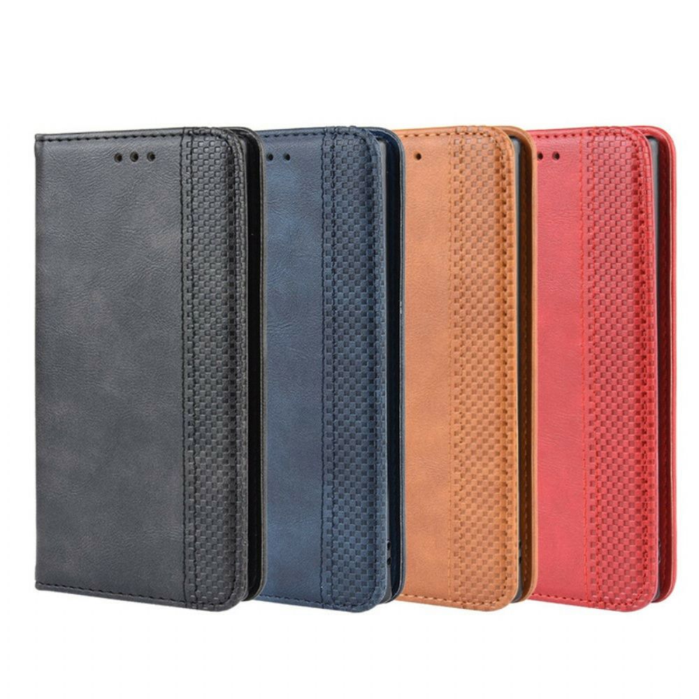 Schutzhülle Für Samsung Galaxy Note 10 Flip Case Stilisierter Vintage-ledereffekt