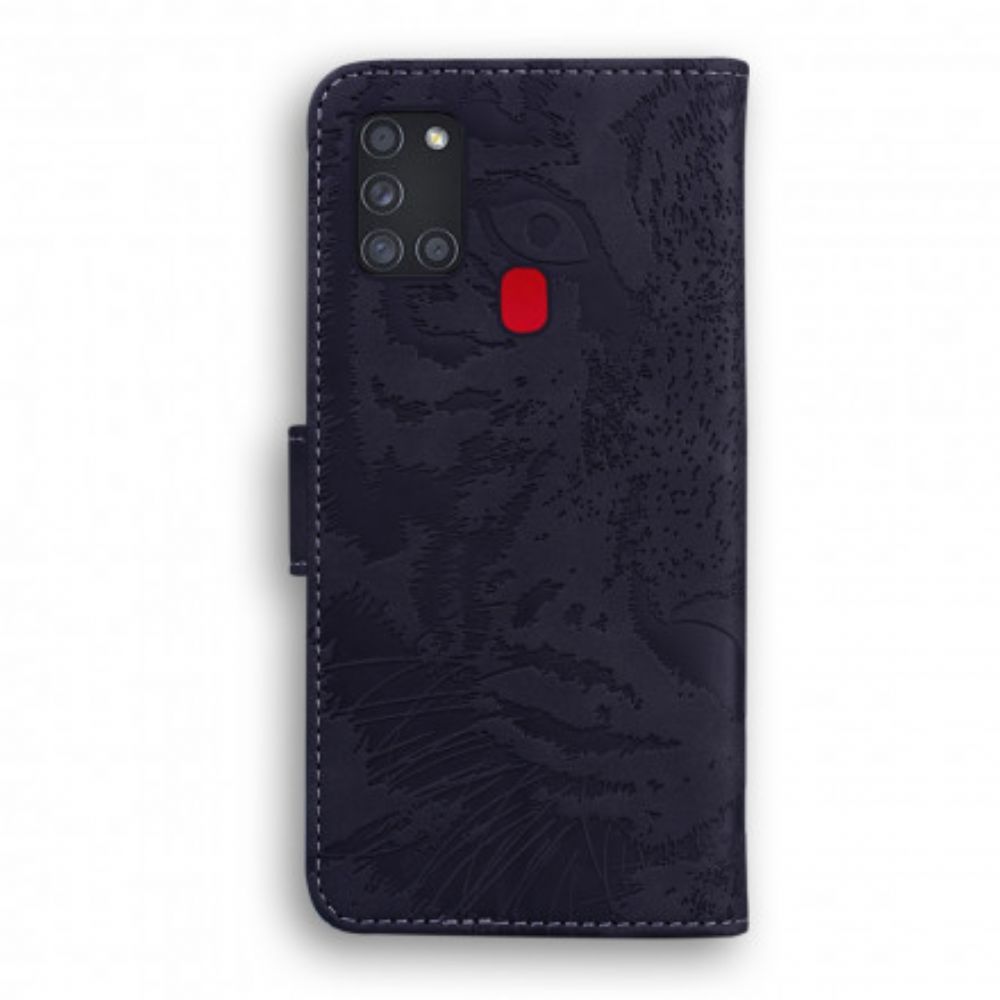 Flip Case Für Samsung Galaxy M31 Tigergesichtsdruck