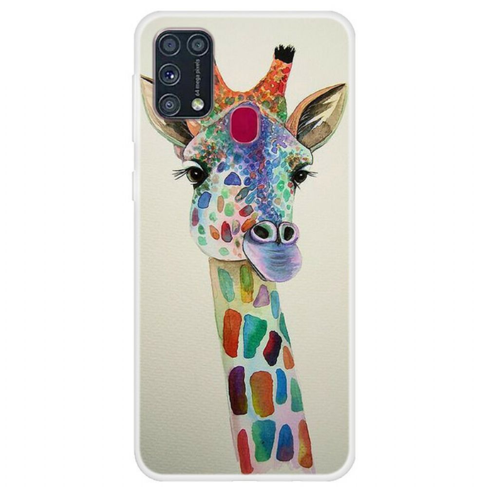 Handyhülle Für Samsung Galaxy M31 Bunte Giraffe