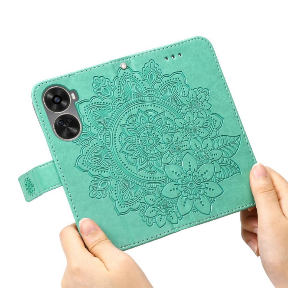 Lederhüllen Huawei Nova 12 Se Handyhülle Blumenmuster Mit Riemen