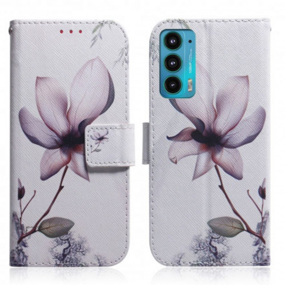 Lederhüllen Für Motorola Edge 20 Alte Rosenblüte