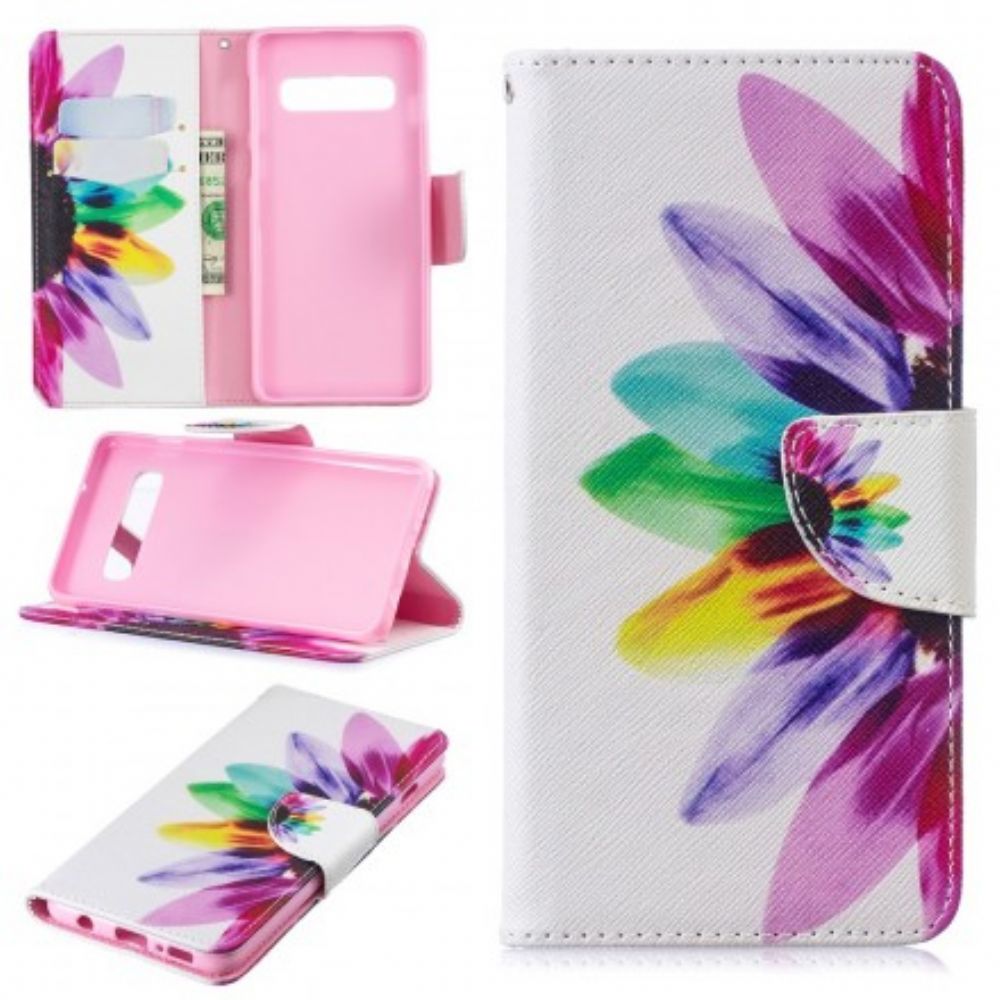 Flip Case Für Samsung Galaxy S10 Aquarell Blume